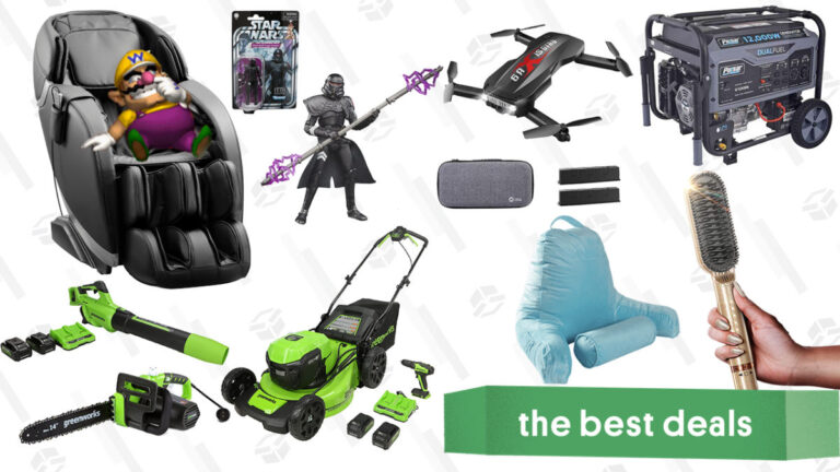 Pulsar Heavy-Duty Generator, Insignia Massage Chair, Star Wars Action Figures, Holy Stone Drone, Greenworks Outdoor Power Tools, and More